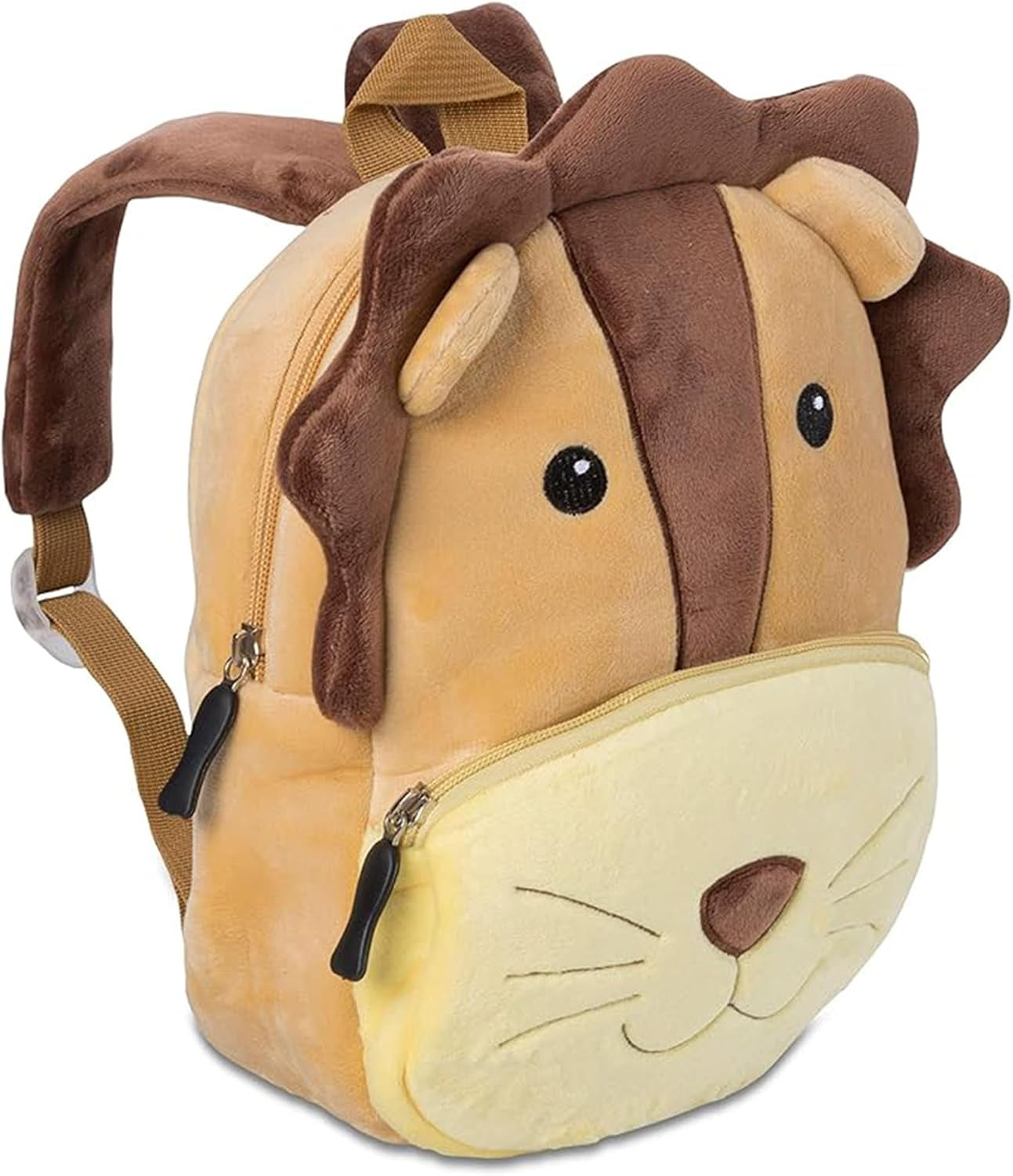 All Kids United Kinderrucksack Für Kleinkinder Kindergarten Rucksack Für Kinder Backpack Schultasche Tier-Rucksäcke 1-4 Jahre, Robust, Leichtgewichtig, Flauschig & Ergonomische Träger (Löwe)