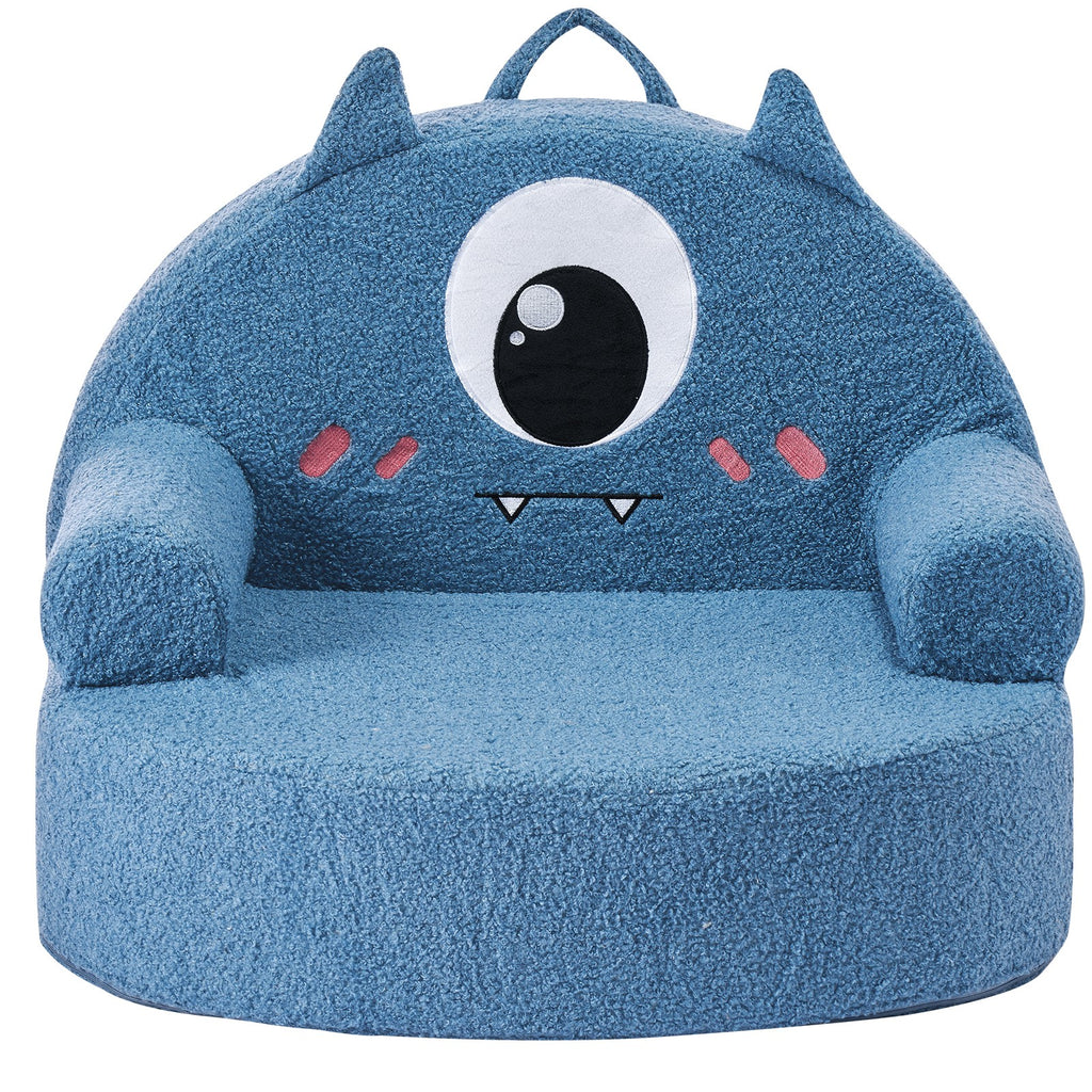Uimoso Kindersofa Im Monster-Design Mit Armlehnen, Blau
