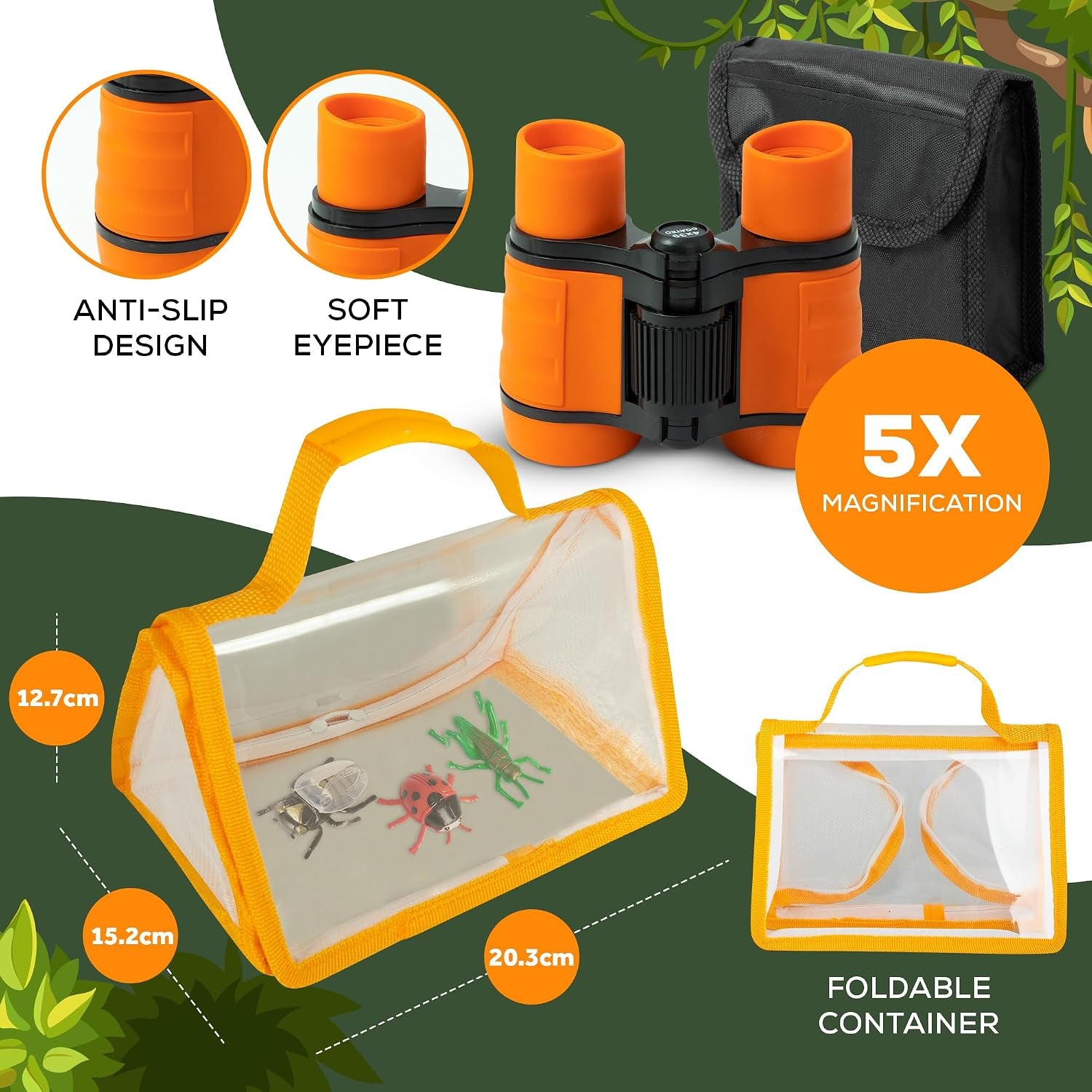Forscherset Für Kinder Ab 6 - Insekten Forscherset Kinder Mit Fernglas Für Kinder, Becherlupe, Schmetterlingsnetz, Lupenglas Für Kinder