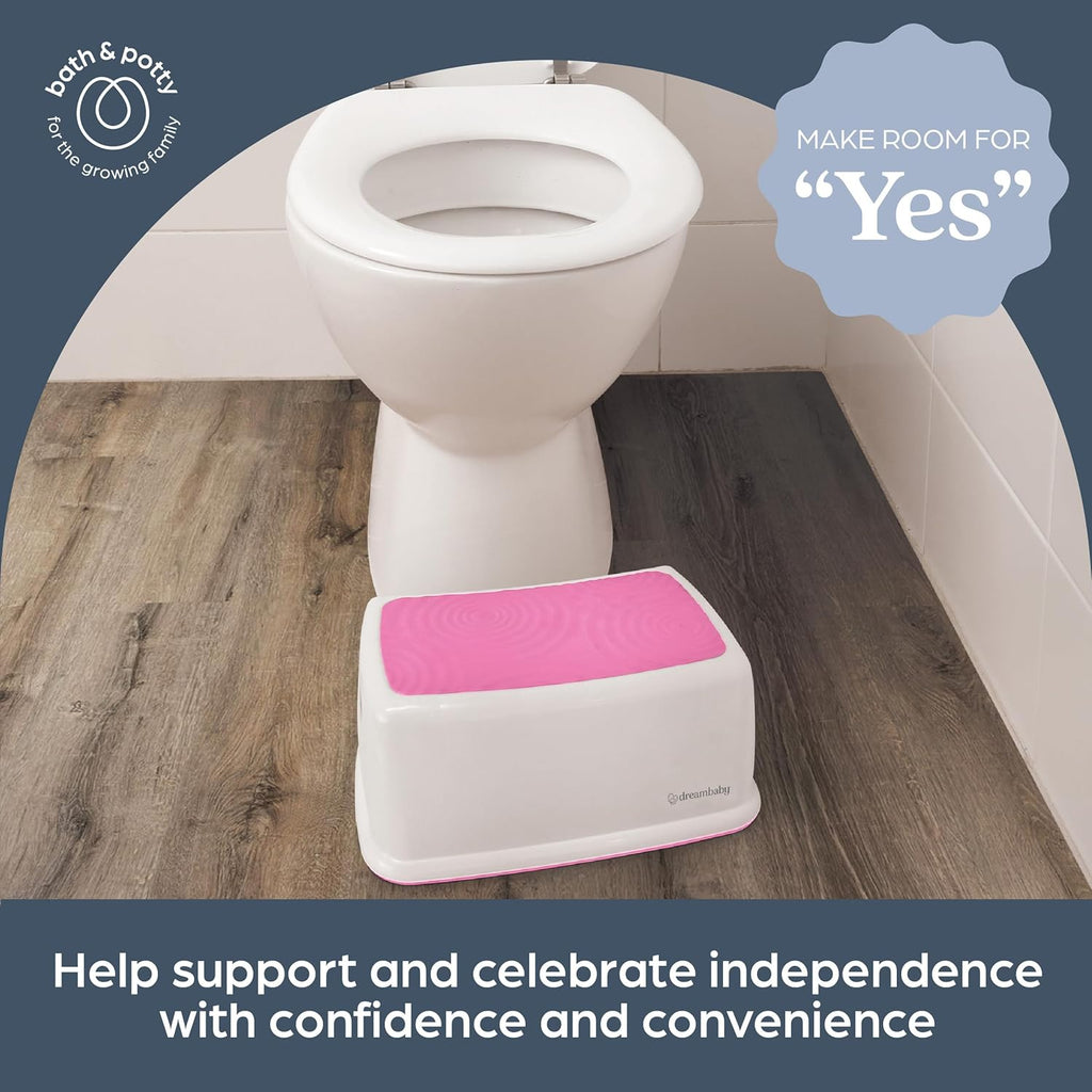Easy-Up Toddler & Me Premium Step Stool - Anti-Slip Base & Sure-Grip Topper - Supports up to 145Kg - Easy to Clean, Lightweight and Durable Step up for Toddlers, Kids & Adults - Pink
