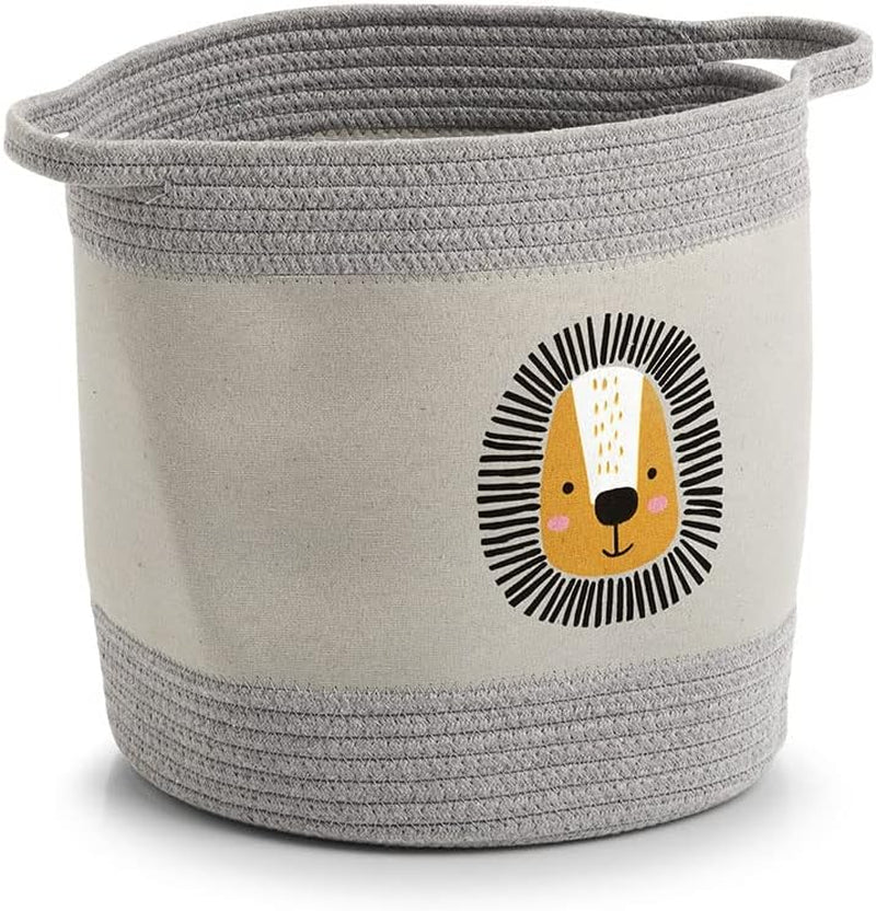 Zeller 14289 Aufbewahrungskorb "Löwe", Baumwolle/Polyester, Ca. Ø30X30 Cm