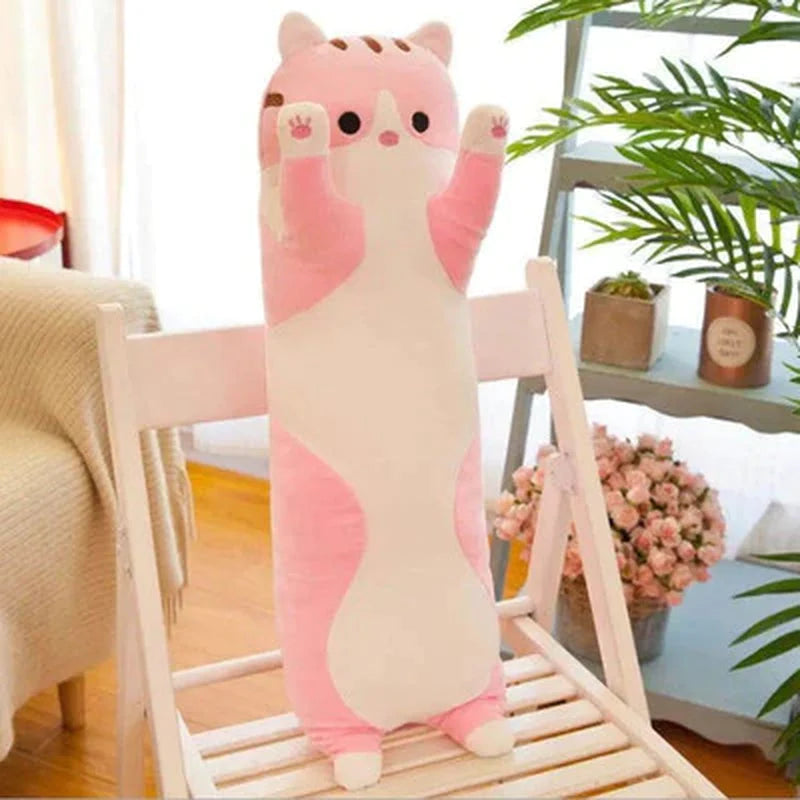 130Cm Cute Soft Long Cat Pillow Plush Toys Stuffed Pause Office Nap Pillow Bed Sleep Pillow Home Decor Gift Doll for Kids Girl