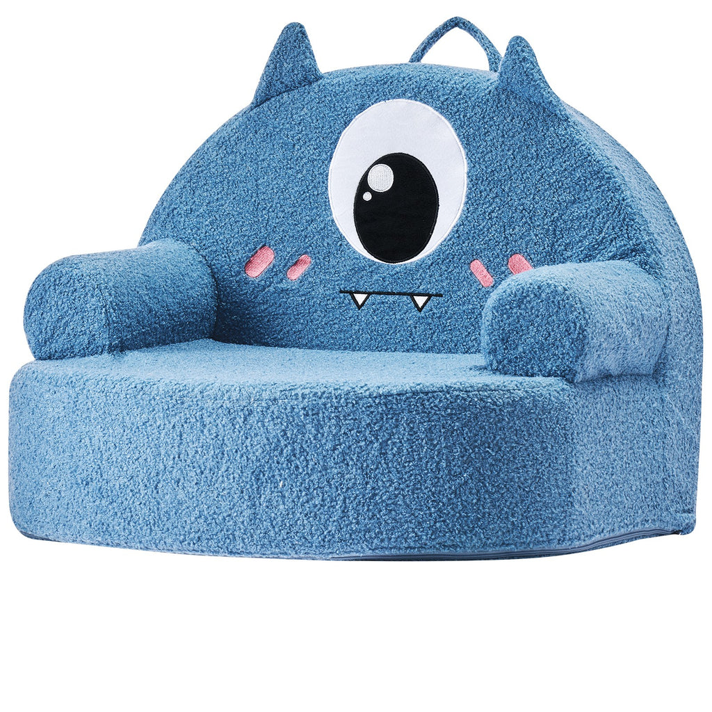 Uimoso Kindersofa Im Monster-Design Mit Armlehnen, Blau