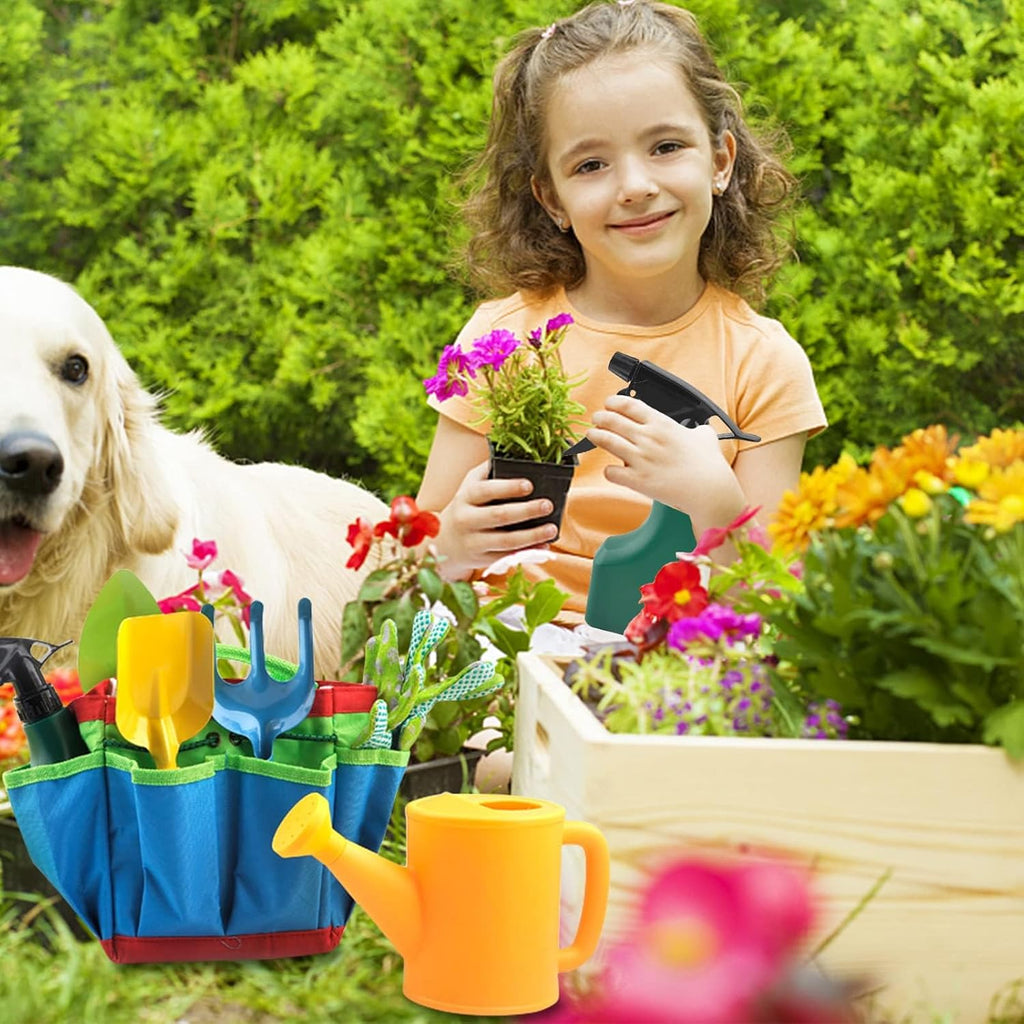 23 Stück Gartenwerkzeug Kinder, Gartengeräte Gartenspielzeug Kinder, Gartenset Kinder, Gartenwerkzeug Klein, Gartenspielzeug Kinder Mit Schaufel Gießkanne Gartenhandschuhe