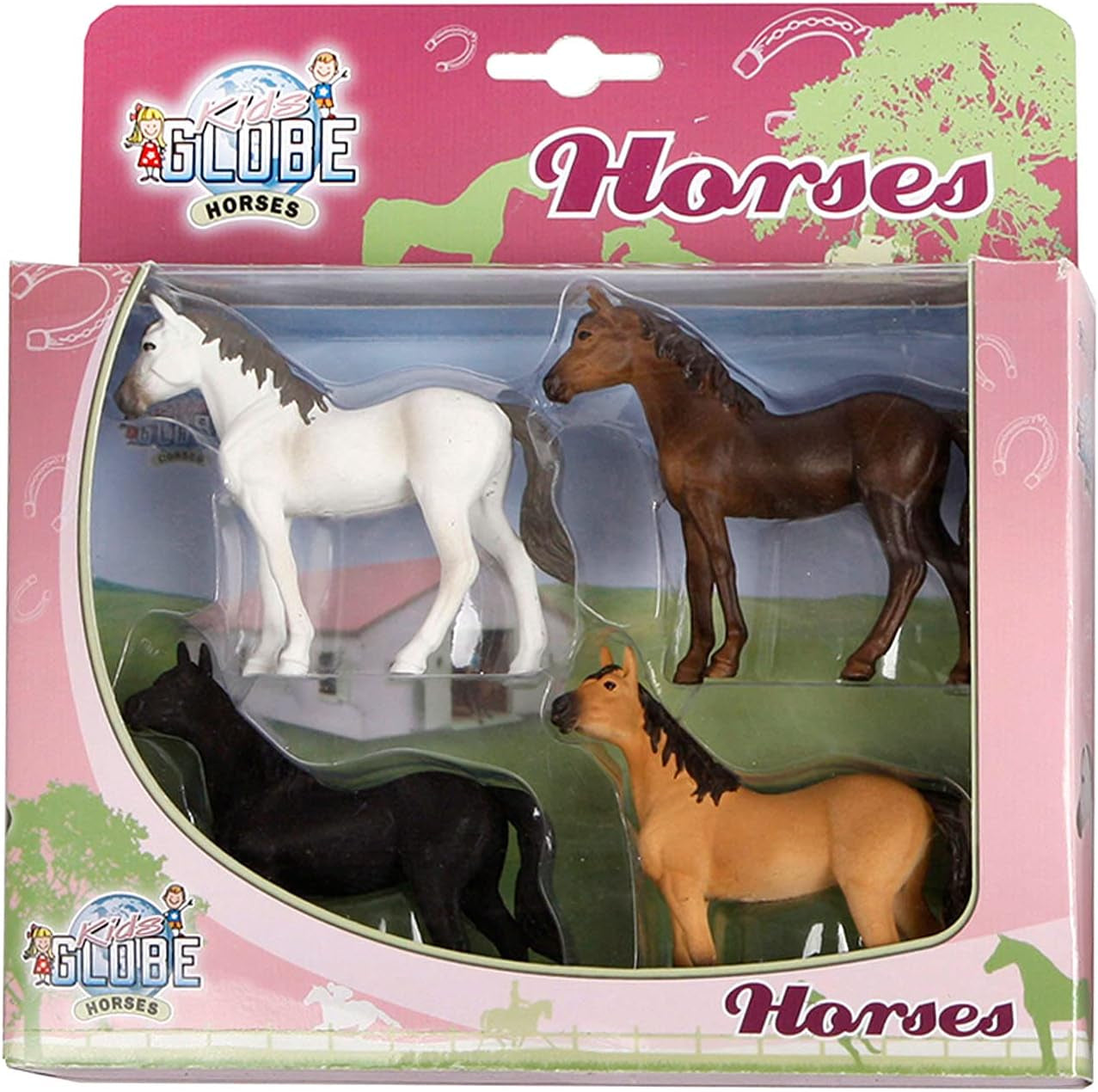 Van Manen Kids Globe Horses Horse (4 Assorted, Scale 1:32) - 640085, Braun,Schwarz