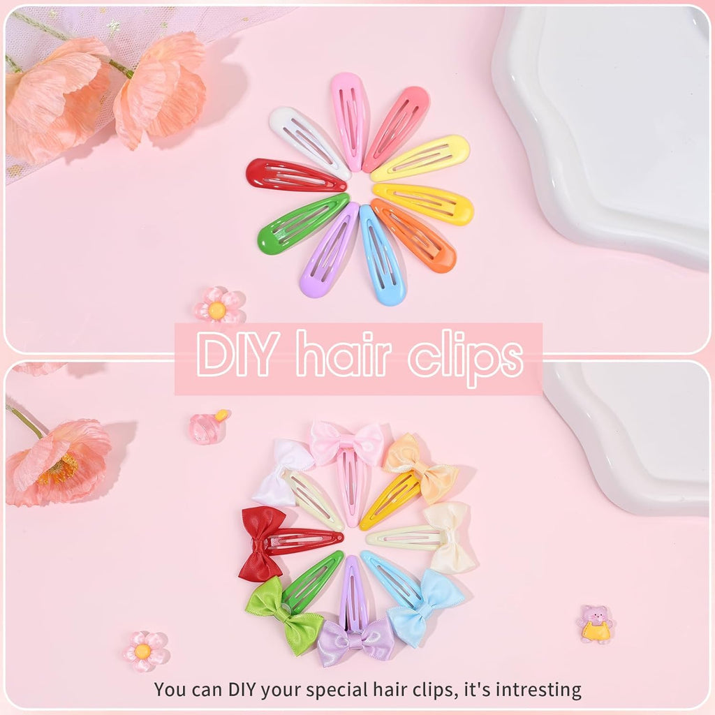 100 Stück 5Cm Haarspangen Mädchen Süße Haarclips Metall Snap Haarklammern in Bonbonfarbe Für Alltag & Party