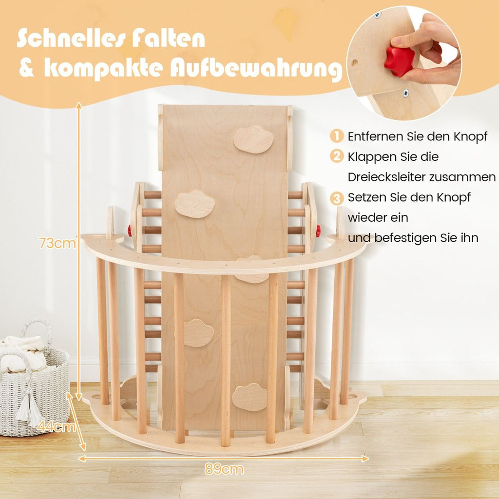 Kletterdreieck Mit Rutsche & Kletterbogen Klettergerüst Inkl. Doppelseitige Rampe