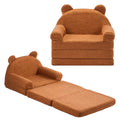 Uimoso Kindersofa Und Sessel 2-In-1 Mit Armlehnen, Ausklappbar, Braun