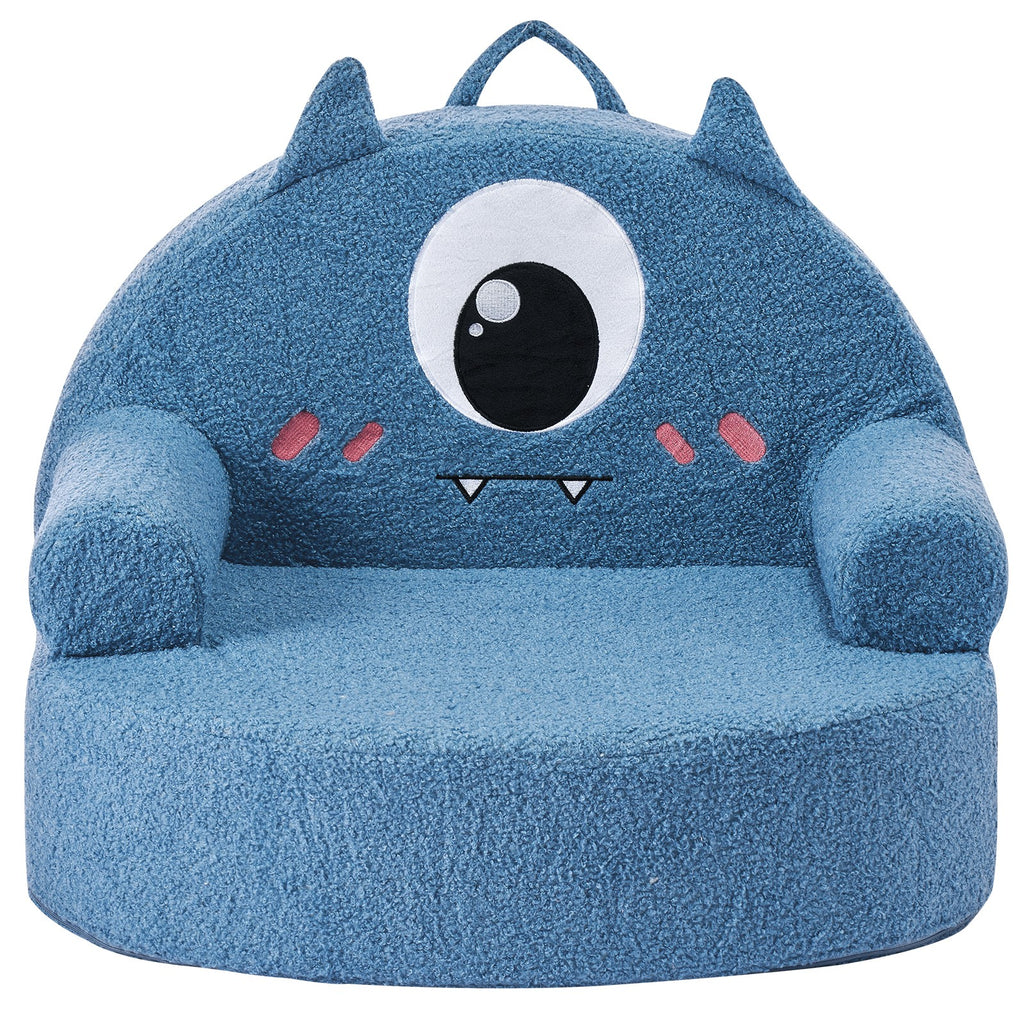 Uimoso Kindersofa Im Monster-Design Mit Armlehnen, Blau