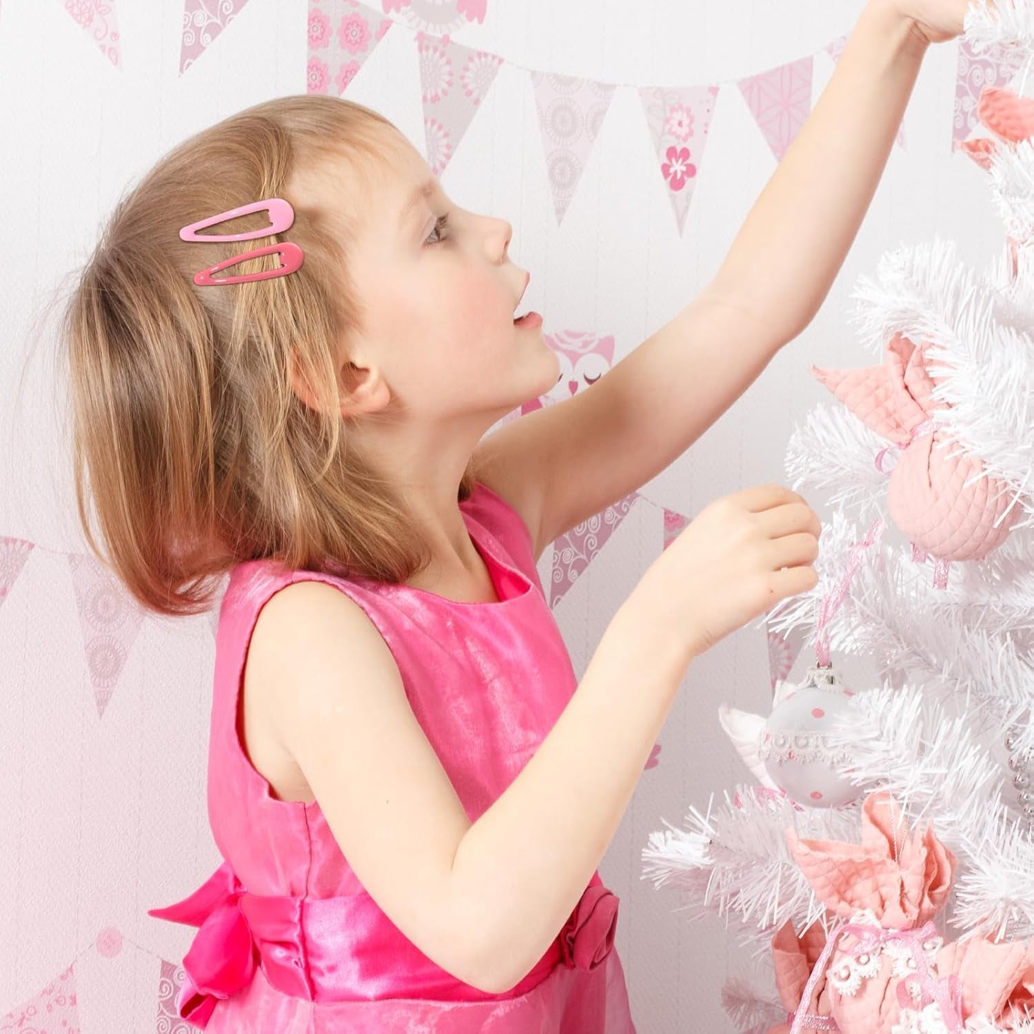 100 Stück 5Cm Haarspangen Mädchen Süße Haarclips Metall Snap Haarklammern in Bonbonfarbe Für Alltag & Party