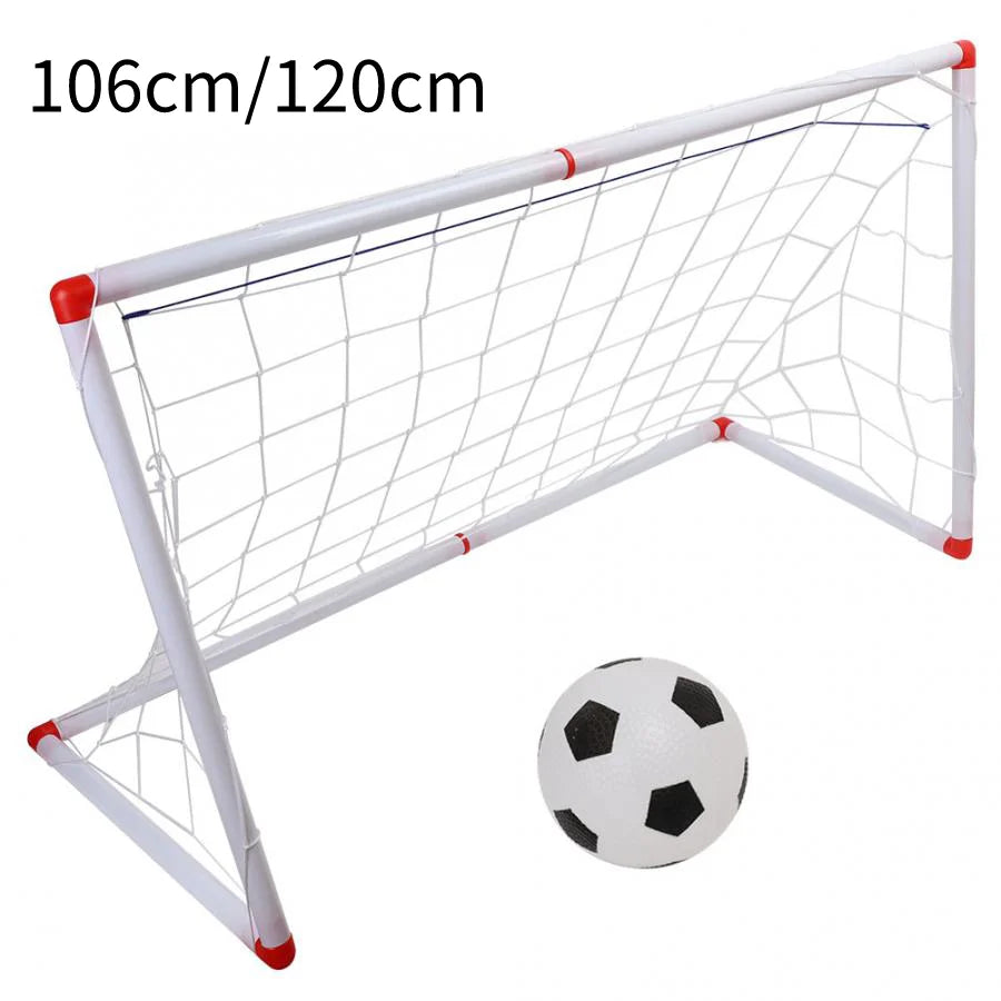 106/120Cm Indoor Outdoor Mini Children Football Soccer Goal Post Net Set with Ball Pump Kids Football Sport Toy Official Size