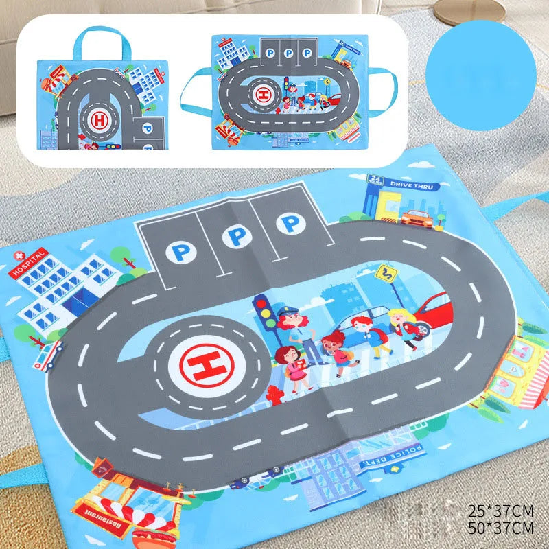 Road Mat Children Traffic Car Map Boy Girls Educational Toy Road Carpet Playmat for Baby Mats Cartoon City Rug Kids Toys Games