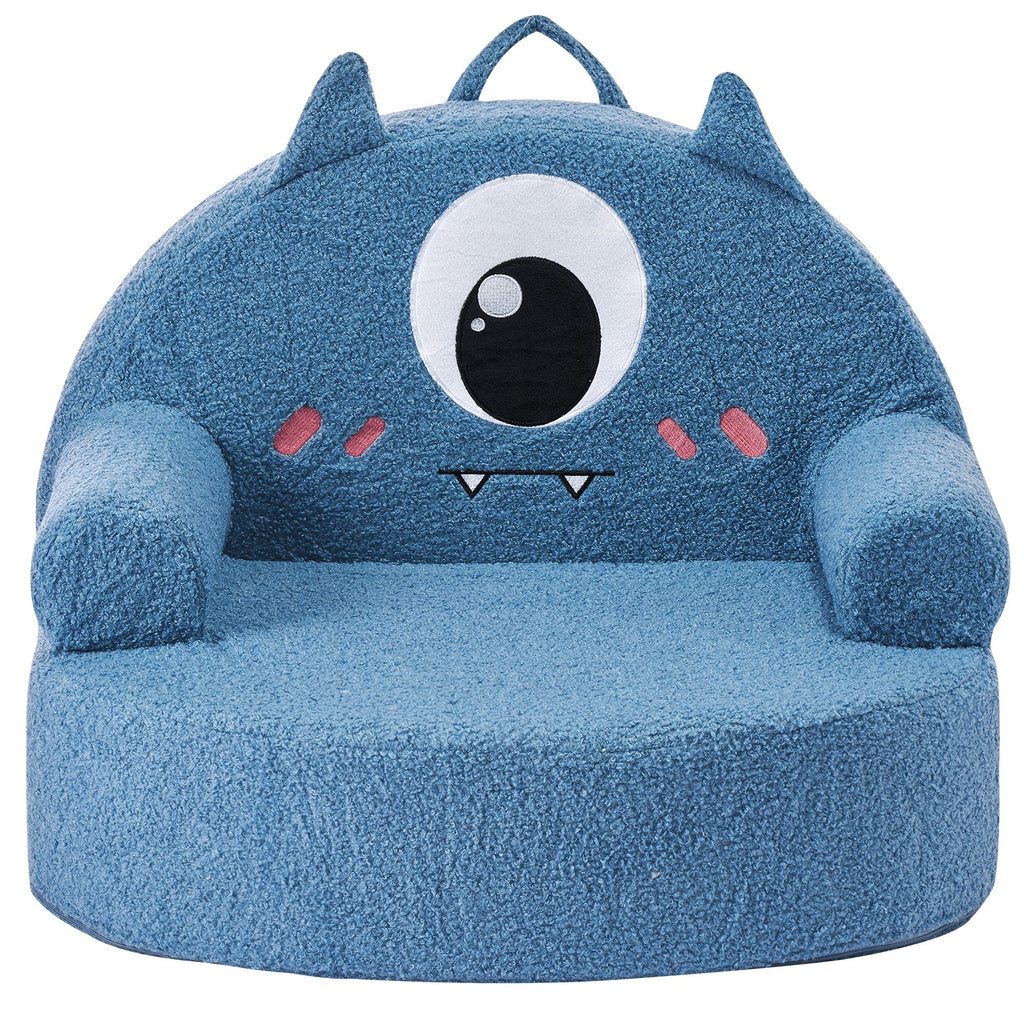 Uimoso Kindersofa Im Monster-Design Mit Armlehnen, Blau