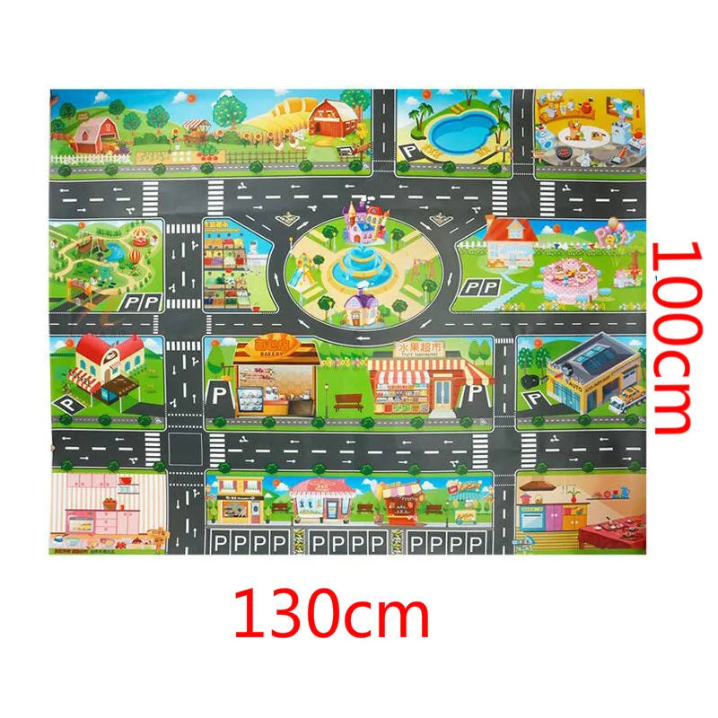 Road Mat Children Traffic Car Map Boy Girls Educational Toy Road Carpet Playmat for Baby Mats Cartoon City Rug Kids Toys Games