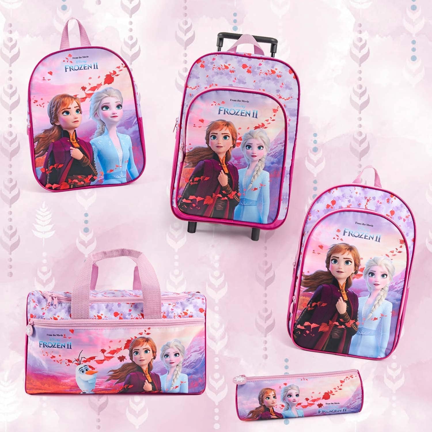 Eiskönigin Sporttasche Für Kleine Mädchen - Frozen 2 Kinder Schwimmtasche Wasserdicht Mit Anna ELSA Olaf - Umhängetasche Duffel Bag Violett Rosa Für Kleinkind Kindergarten - 35X22X15 Cm - Perletti