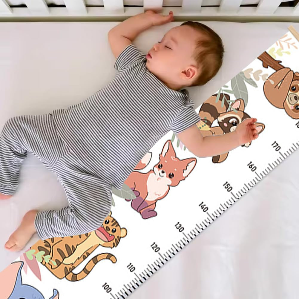 Kinder Messlatte,Messlatte Kinder,Größenmesser Für Kinder,Baby-Wachstumstabelle,Massband Kinder,Dekoration Kinderzimmer,Wandbehang-Wachstumstabelle,Wachstum Messlatte Für Kinder,Tiermuster