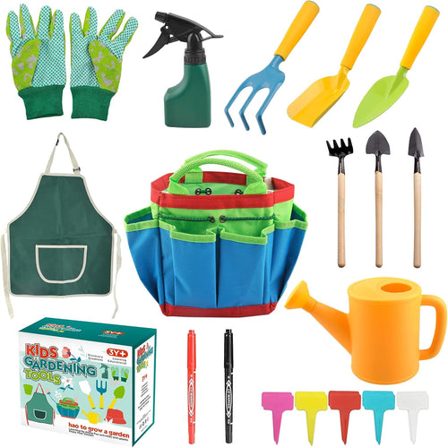 23 Stück Gartenwerkzeug Kinder, Gartengeräte Gartenspielzeug Kinder, Gartenset Kinder, Gartenwerkzeug Klein, Gartenspielzeug Kinder Mit Schaufel Gießkanne Gartenhandschuhe