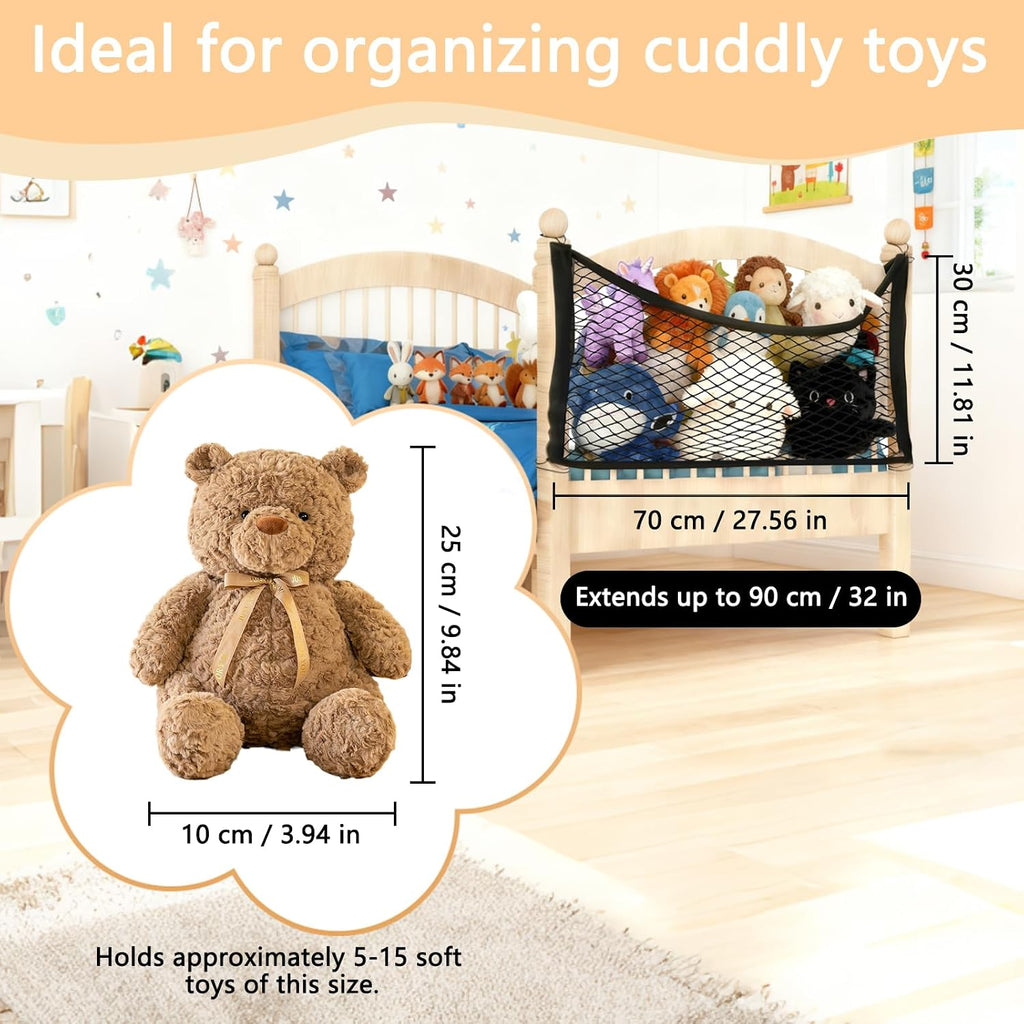 Bettseite Stofftier Organizer, Kuscheltier Aufbewahrung Netz, Boho Makramee Stofftier Hängematte Hängend Spielzeug Organizer Spielzeug Kuscheltier Aufbewahrung Netz