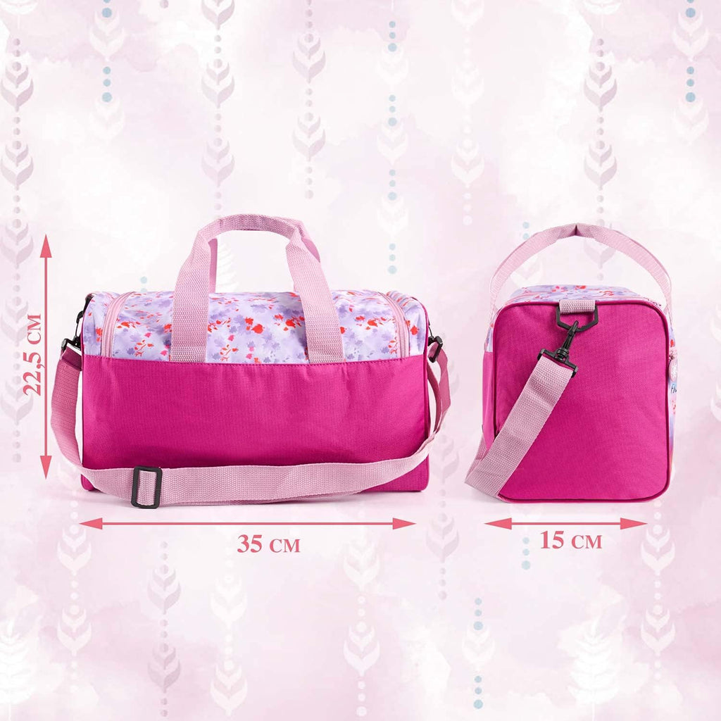Eiskönigin Sporttasche Für Kleine Mädchen - Frozen 2 Kinder Schwimmtasche Wasserdicht Mit Anna ELSA Olaf - Umhängetasche Duffel Bag Violett Rosa Für Kleinkind Kindergarten - 35X22X15 Cm - Perletti
