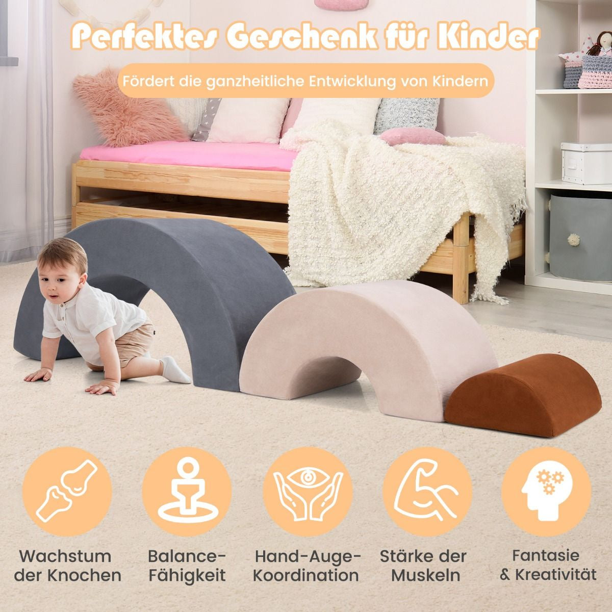 3-TLG. Softbausteine Schaumstoffbausteine Zum Klettern Und Krabbeln Für Babys
