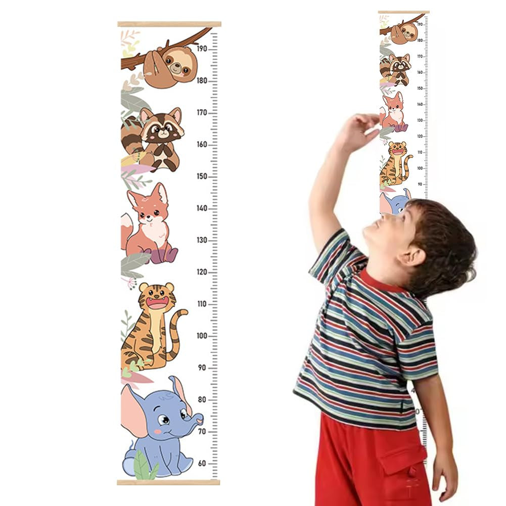 Kinder Messlatte,Messlatte Kinder,Größenmesser Für Kinder,Baby-Wachstumstabelle,Massband Kinder,Dekoration Kinderzimmer,Wandbehang-Wachstumstabelle,Wachstum Messlatte Für Kinder,Tiermuster