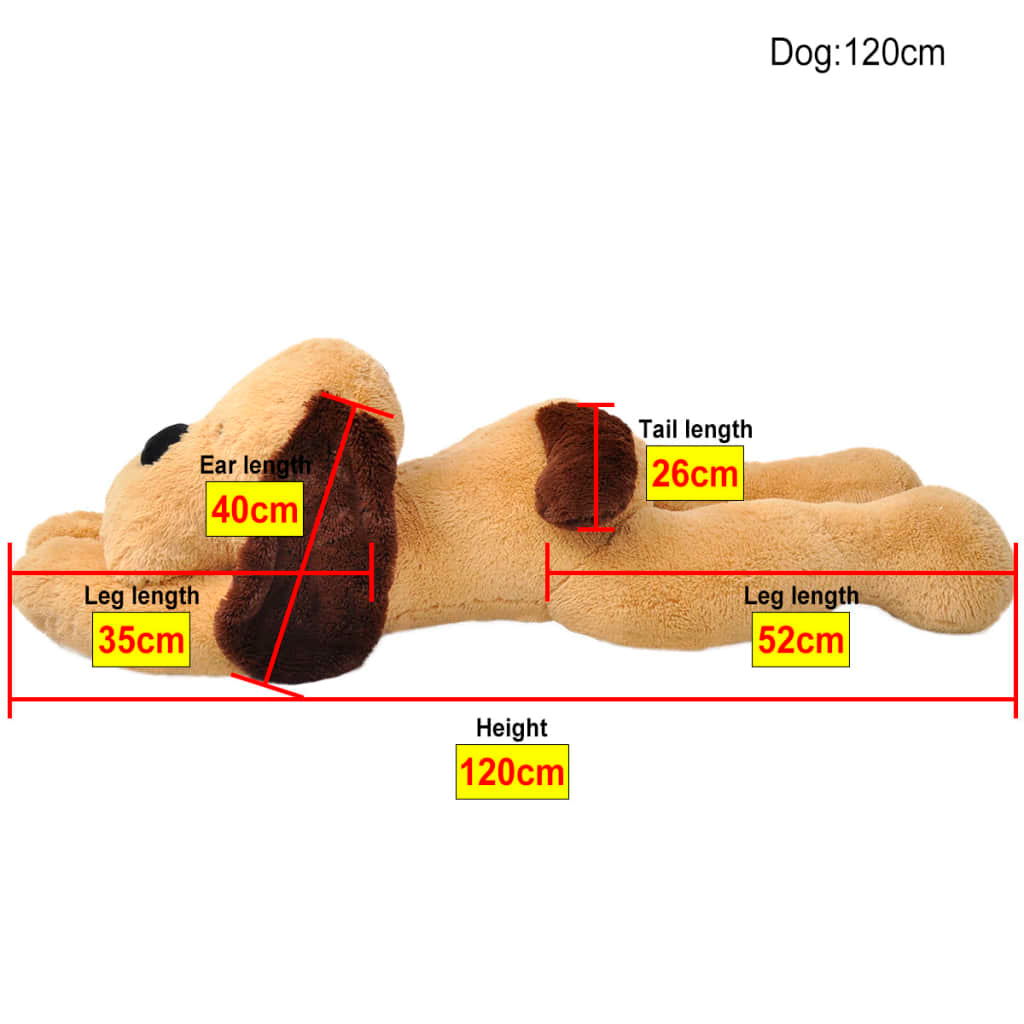 Plüschtier Stofftier Kuscheltier Stoffhund Liegend Geschenk Plüsch Vidaxl
