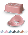Toilettentrainer Mit Treppe Als Set Rosa - Toilettensitz Kinder Und Tritthocker Kinder - Toilettensitz Kinder Mit Treppe - Toilettenaufsatz Kinder WC Sitz Kinder Hocker Kinder Bad