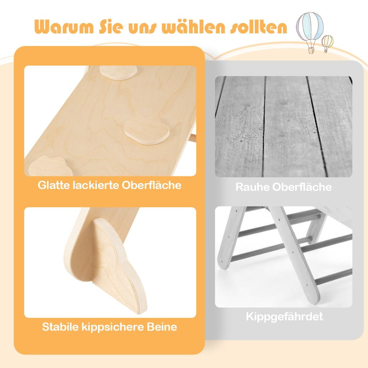 Kletterdreieck Mit Rutsche & Kletterbogen Klettergerüst Inkl. Doppelseitige Rampe