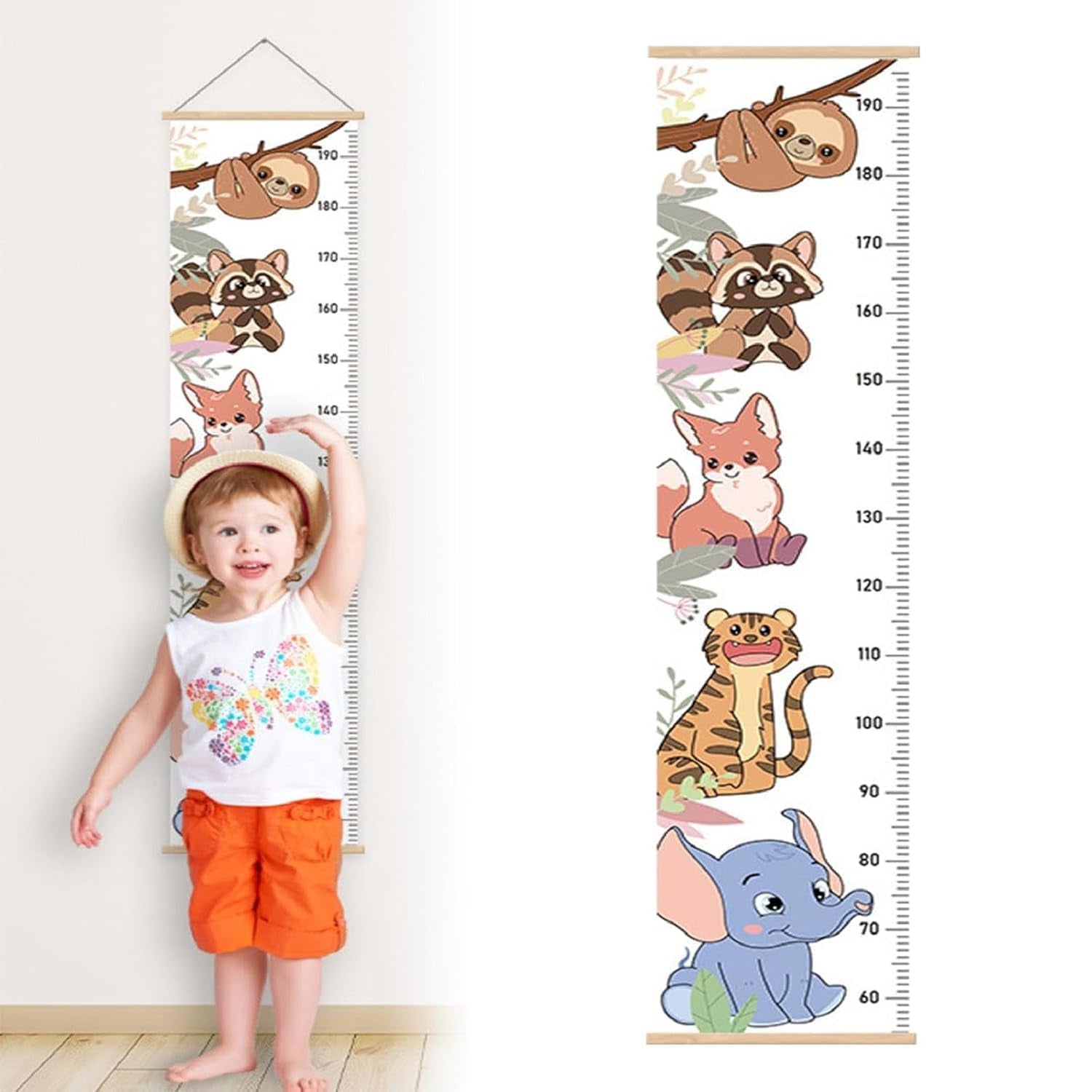 Kinder Messlatte,Messlatte Kinder,Größenmesser Für Kinder,Baby-Wachstumstabelle,Massband Kinder,Dekoration Kinderzimmer,Wandbehang-Wachstumstabelle,Wachstum Messlatte Für Kinder,Tiermuster
