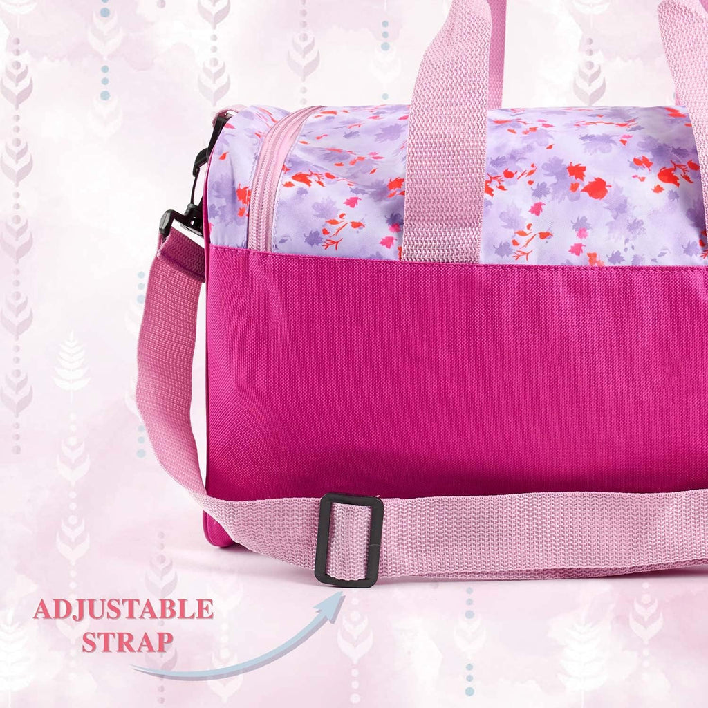 Eiskönigin Sporttasche Für Kleine Mädchen - Frozen 2 Kinder Schwimmtasche Wasserdicht Mit Anna ELSA Olaf - Umhängetasche Duffel Bag Violett Rosa Für Kleinkind Kindergarten - 35X22X15 Cm - Perletti