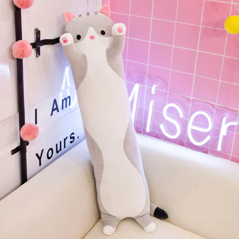130Cm Cute Soft Long Cat Pillow Plush Toys Stuffed Pause Office Nap Pillow Bed Sleep Pillow Home Decor Gift Doll for Kids Girl