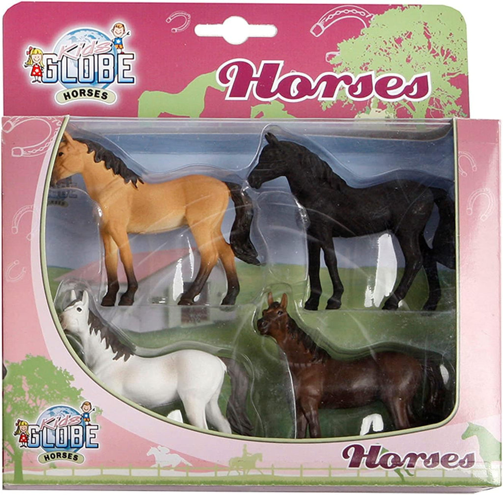 Van Manen Kids Globe Horses Horse (4 Assorted, Scale 1:32) - 640085, Braun,Schwarz
