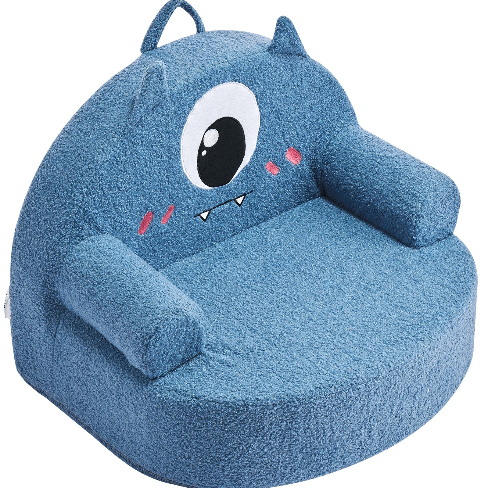 Uimoso Kindersofa Im Monster-Design Mit Armlehnen, Blau