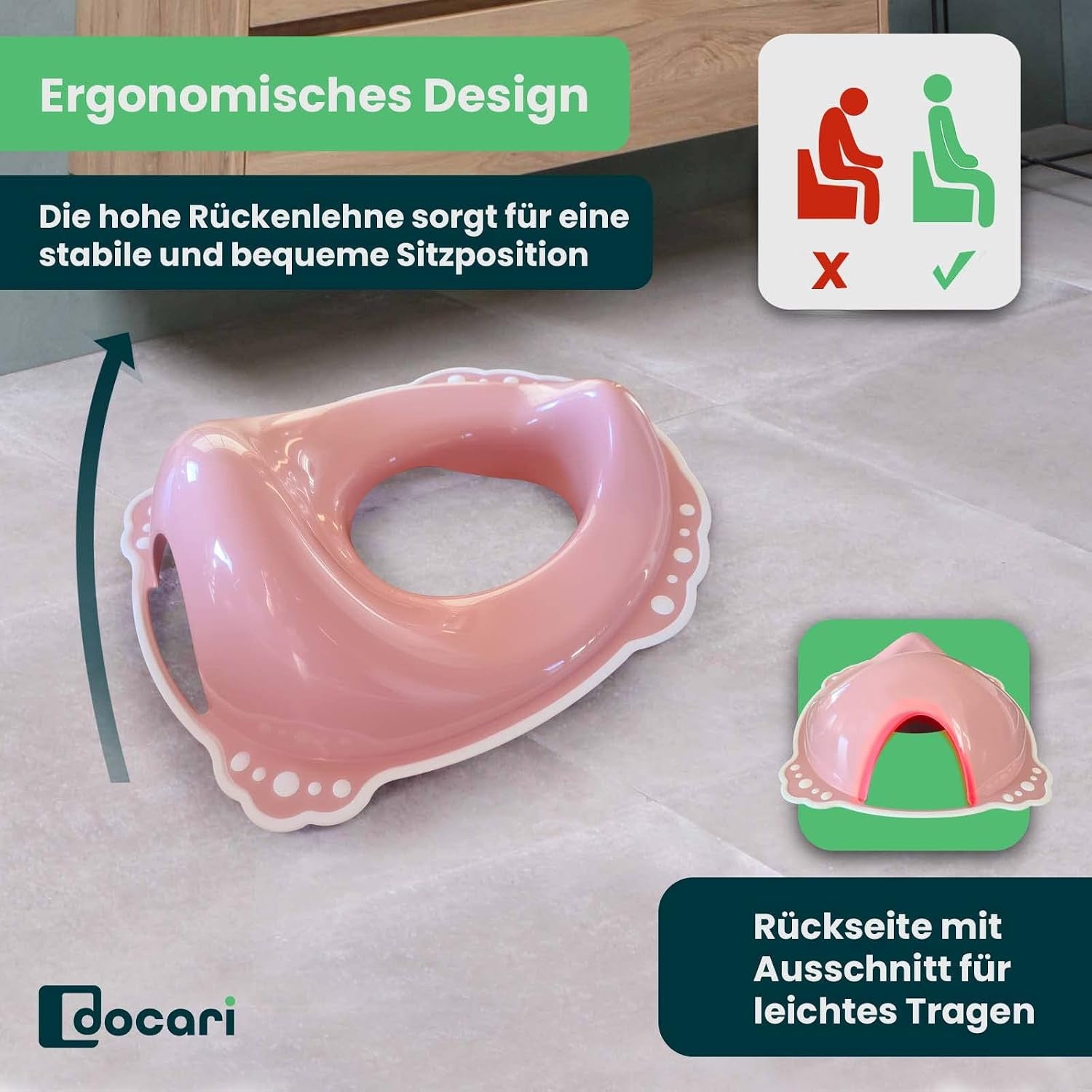 Toilettentrainer Mit Treppe Als Set Rosa - Toilettensitz Kinder Und Tritthocker Kinder - Toilettensitz Kinder Mit Treppe - Toilettenaufsatz Kinder WC Sitz Kinder Hocker Kinder Bad