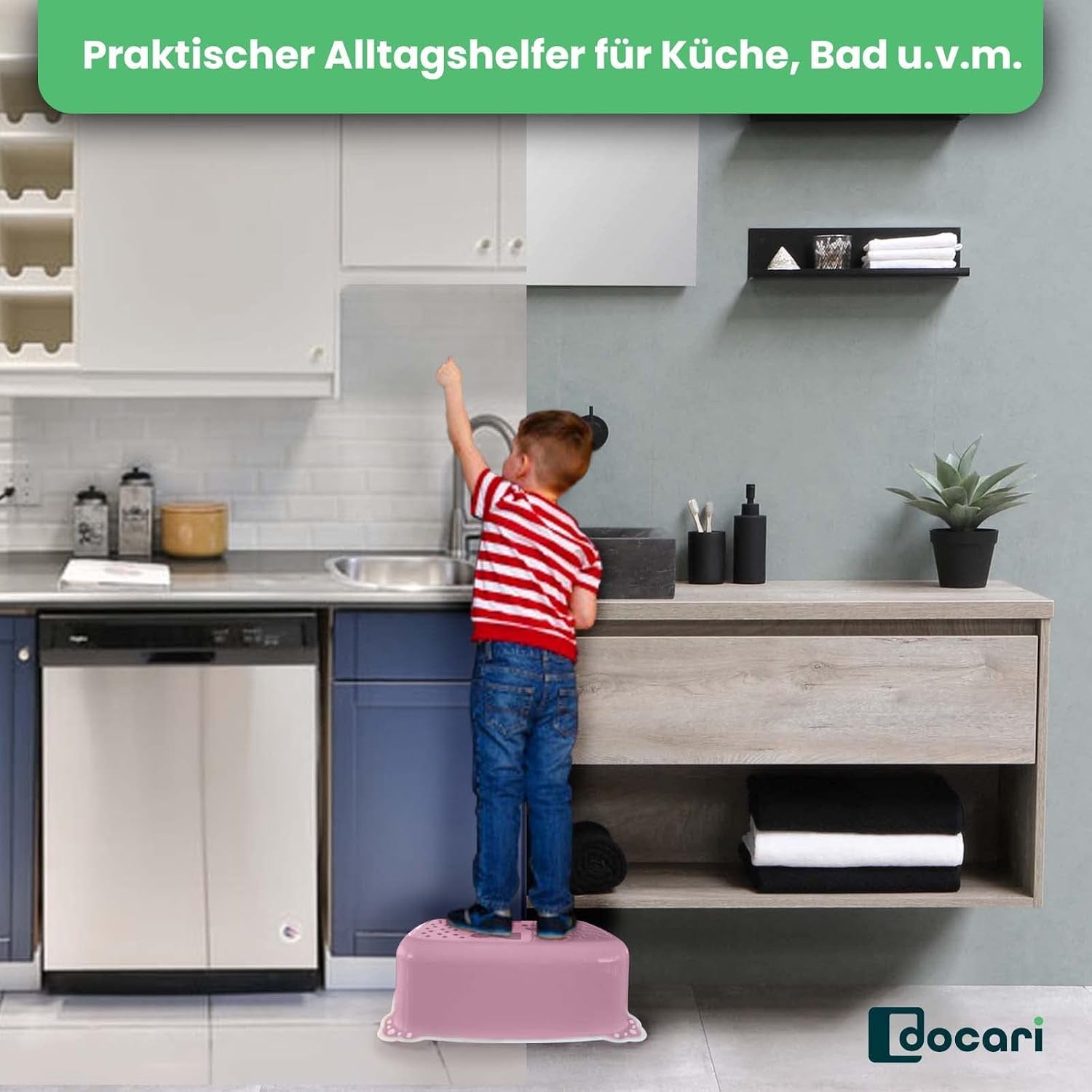 Toilettentrainer Mit Treppe Als Set Rosa - Toilettensitz Kinder Und Tritthocker Kinder - Toilettensitz Kinder Mit Treppe - Toilettenaufsatz Kinder WC Sitz Kinder Hocker Kinder Bad