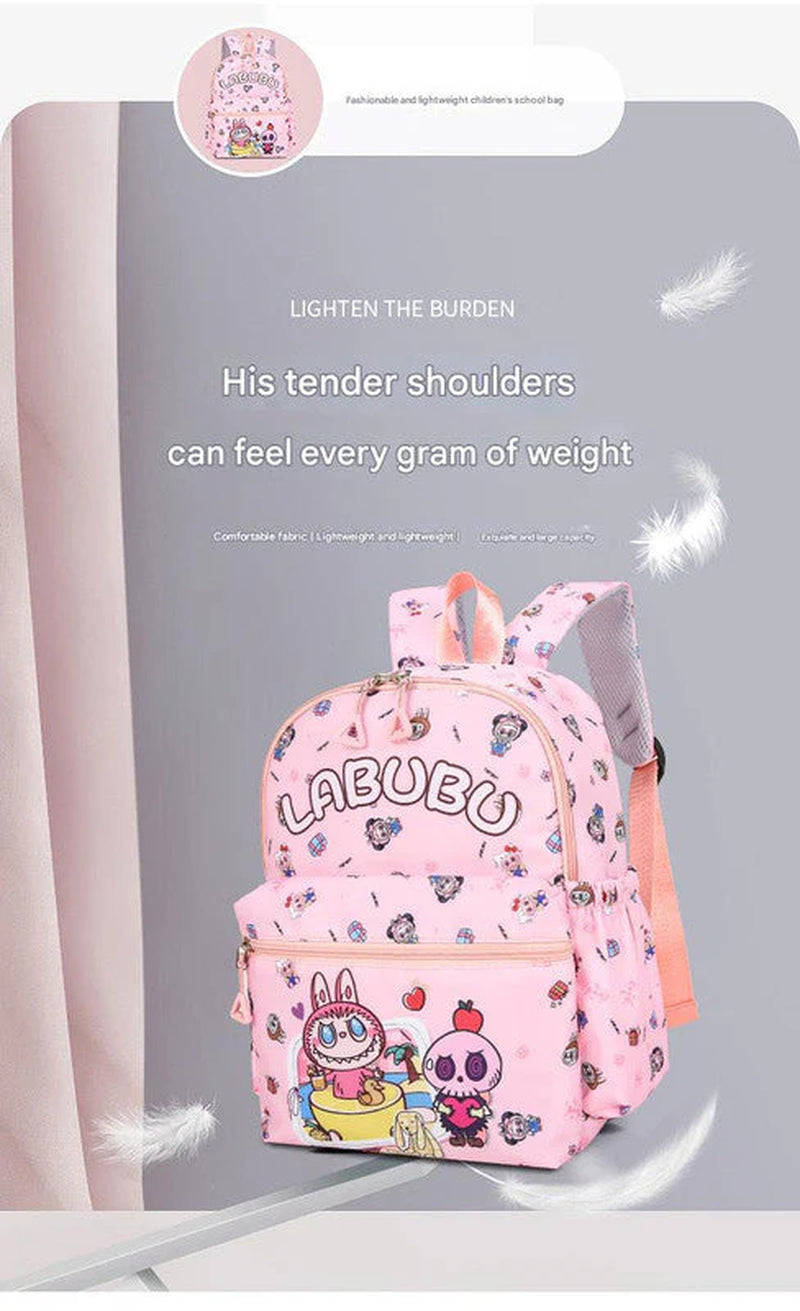 Kids Cartoon Character 3 Piece Backpack Set Lightweight School Bag with Lunch Pencil Case Brown