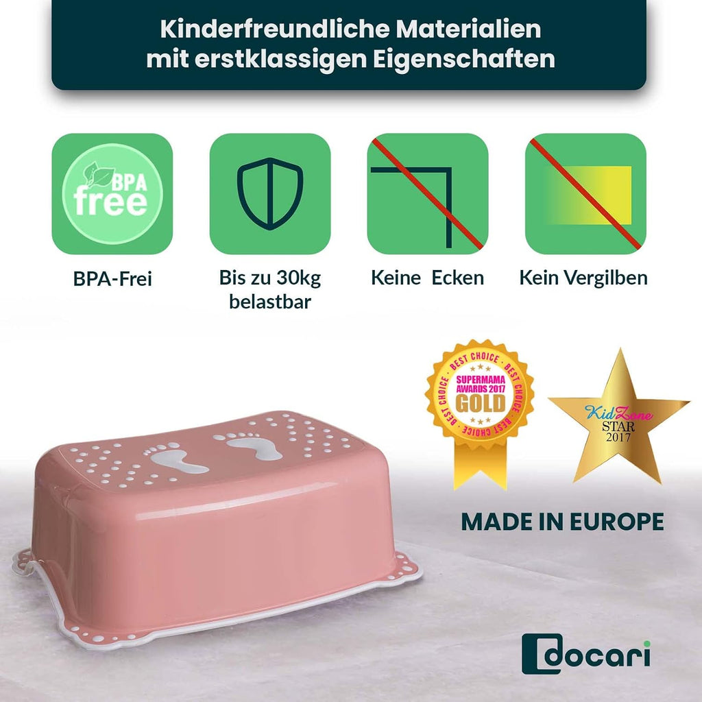 Toilettentrainer Mit Treppe Als Set Rosa - Toilettensitz Kinder Und Tritthocker Kinder - Toilettensitz Kinder Mit Treppe - Toilettenaufsatz Kinder WC Sitz Kinder Hocker Kinder Bad
