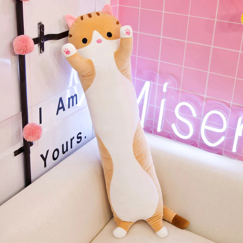 130Cm Cute Soft Long Cat Pillow Plush Toys Stuffed Pause Office Nap Pillow Bed Sleep Pillow Home Decor Gift Doll for Kids Girl