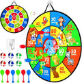Dartscheibe Für Kinder,66 Cm Klett Dartscheibe Faltbares,Doppelseitige Dartscheibe Anzug Kinder Gamewurfspiel, Mit 6 Klebrigen Kugeln,Geburtstagsgeschenke Für 3 Jahre Und Ält