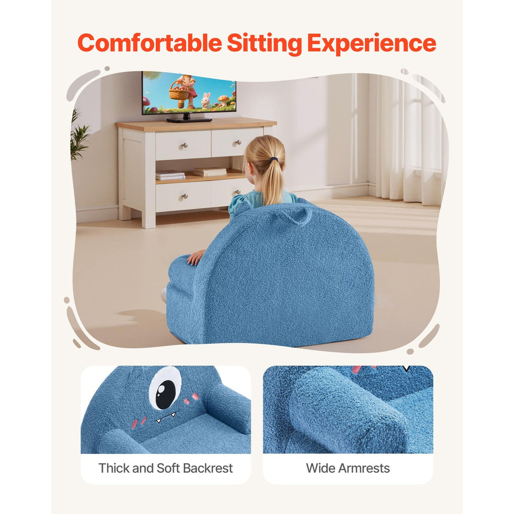 Uimoso Kindersofa Im Monster-Design Mit Armlehnen, Blau