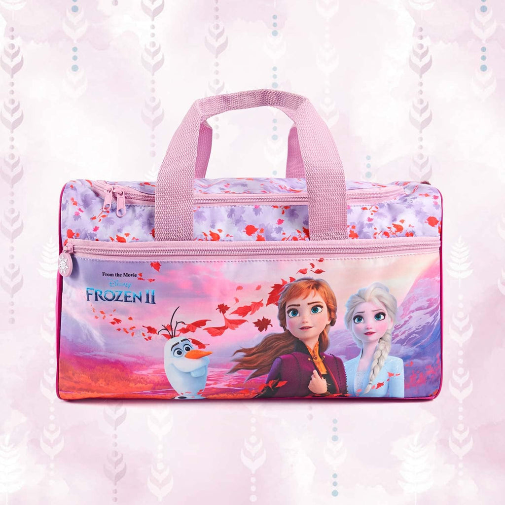 Eiskönigin Sporttasche Für Kleine Mädchen - Frozen 2 Kinder Schwimmtasche Wasserdicht Mit Anna ELSA Olaf - Umhängetasche Duffel Bag Violett Rosa Für Kleinkind Kindergarten - 35X22X15 Cm - Perletti