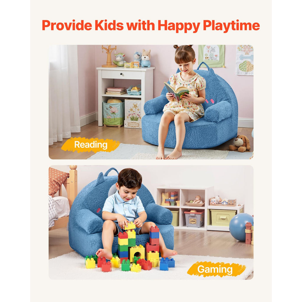 Uimoso Kindersofa Im Monster-Design Mit Armlehnen, Blau