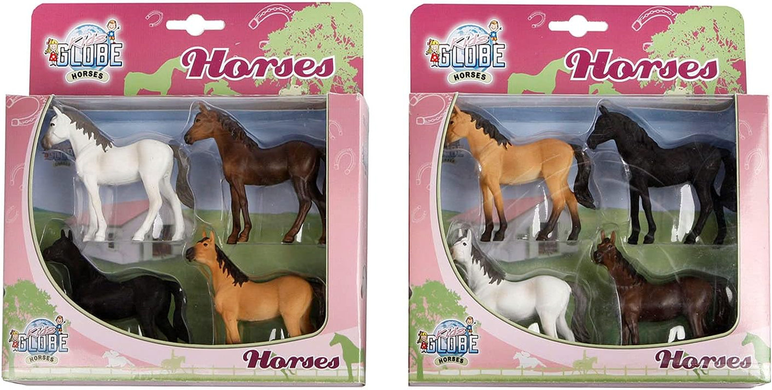 Van Manen Kids Globe Horses Horse (4 Assorted, Scale 1:32) - 640085, Braun,Schwarz