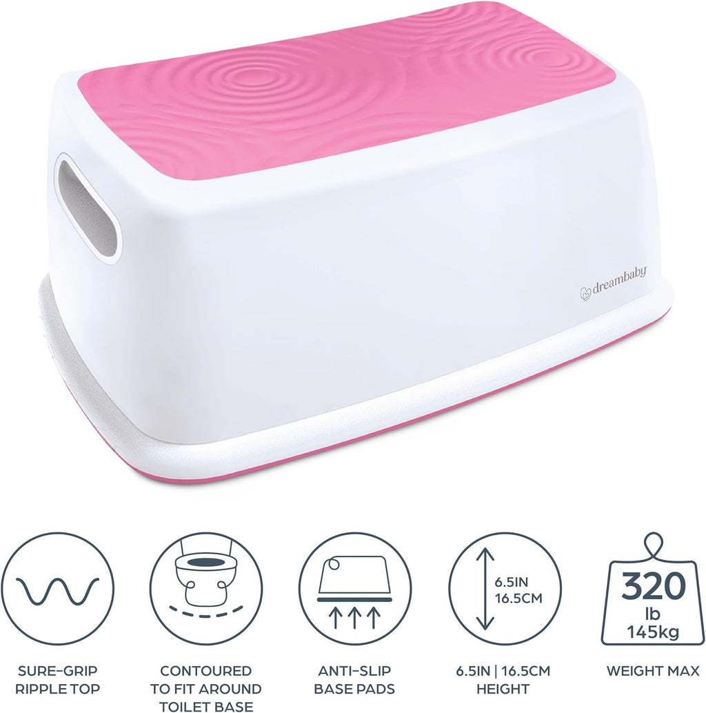 Easy-Up Toddler & Me Premium Step Stool - Anti-Slip Base & Sure-Grip Topper - Supports up to 145Kg - Easy to Clean, Lightweight and Durable Step up for Toddlers, Kids & Adults - Pink
