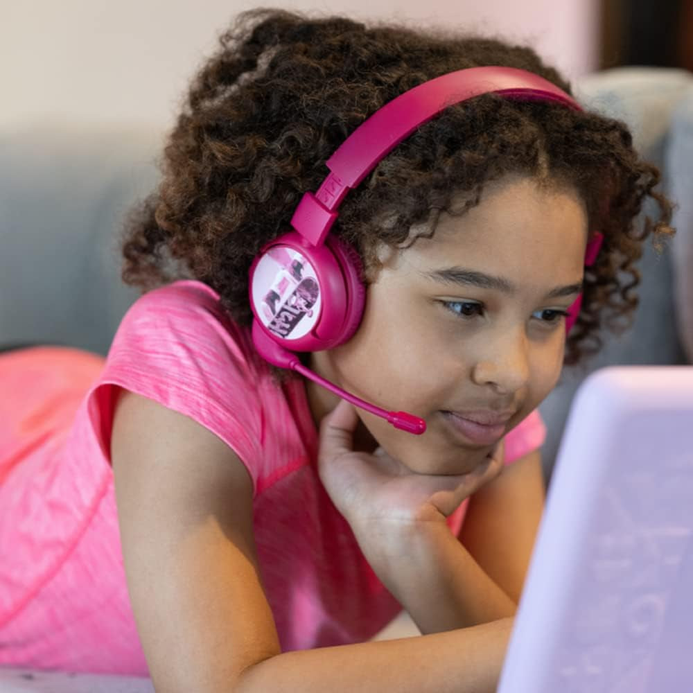 Brandneu Und „Made for Amazon“: Bluetooth-Kinderkopfhörer Buddyphones Poptime Pro Mit Lautstärkebegrenzung Und Bügelmikrofon (Alter: 3-12 Jahre), Pink