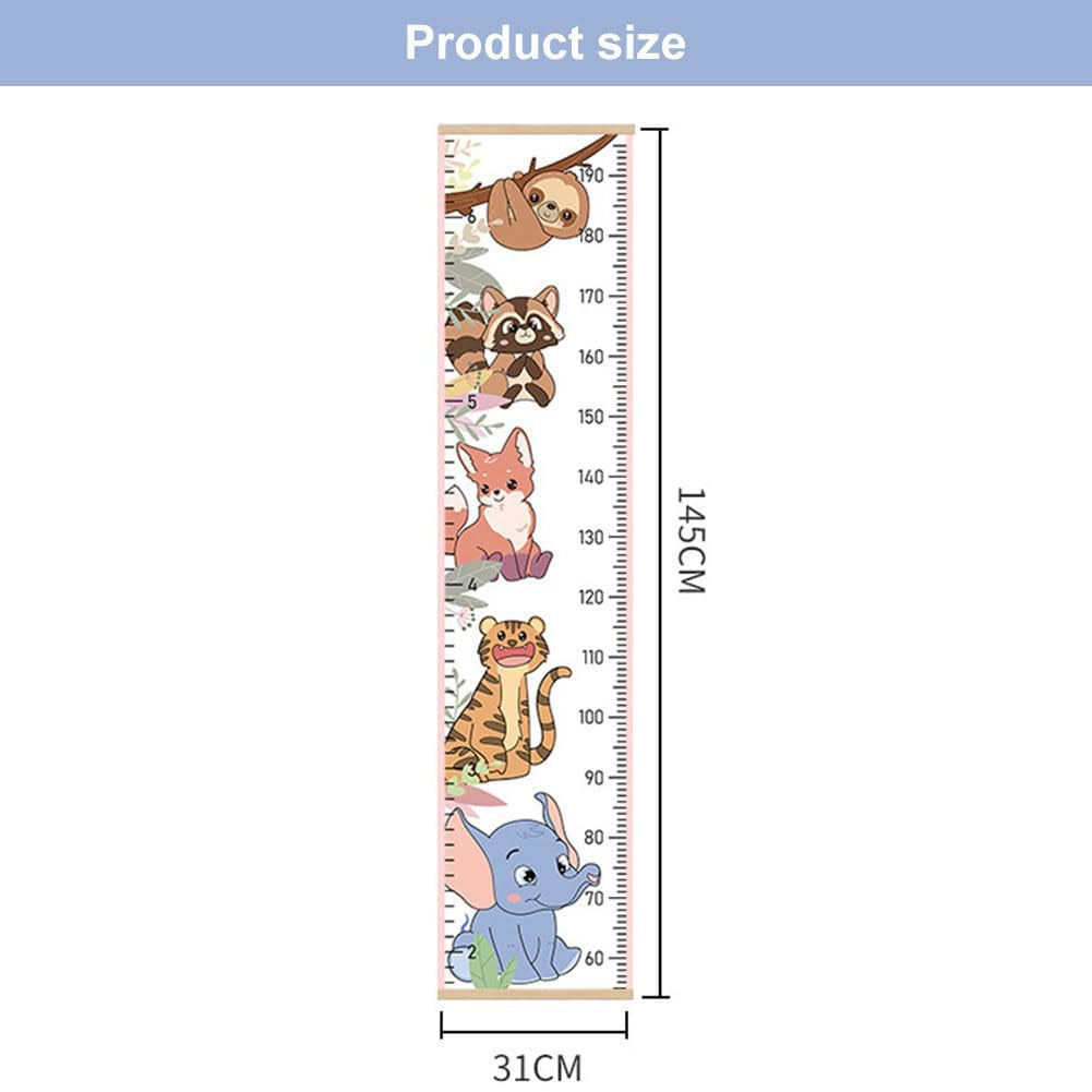 Kinder Messlatte,Messlatte Kinder,Größenmesser Für Kinder,Baby-Wachstumstabelle,Massband Kinder,Dekoration Kinderzimmer,Wandbehang-Wachstumstabelle,Wachstum Messlatte Für Kinder,Tiermuster
