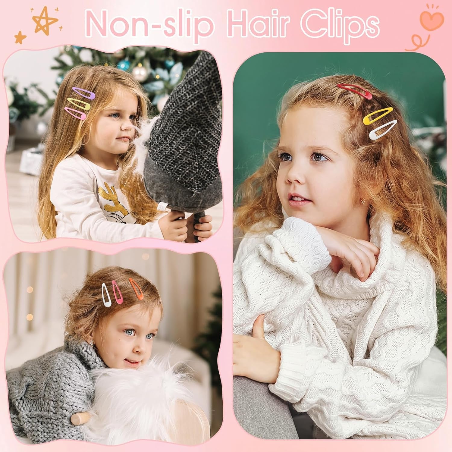 100 Stück 5Cm Haarspangen Mädchen Süße Haarclips Metall Snap Haarklammern in Bonbonfarbe Für Alltag & Party