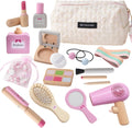 Holz Schminke Für Kinder Holzschminke Spielset Schminkkoffer Mädchen, 19PCS Make up Holzspielzeug Für Rollenspiele Ab 3, Weihnachten Geburtstag Geschenk Für Mädchen Ab 3 4 Jahre
