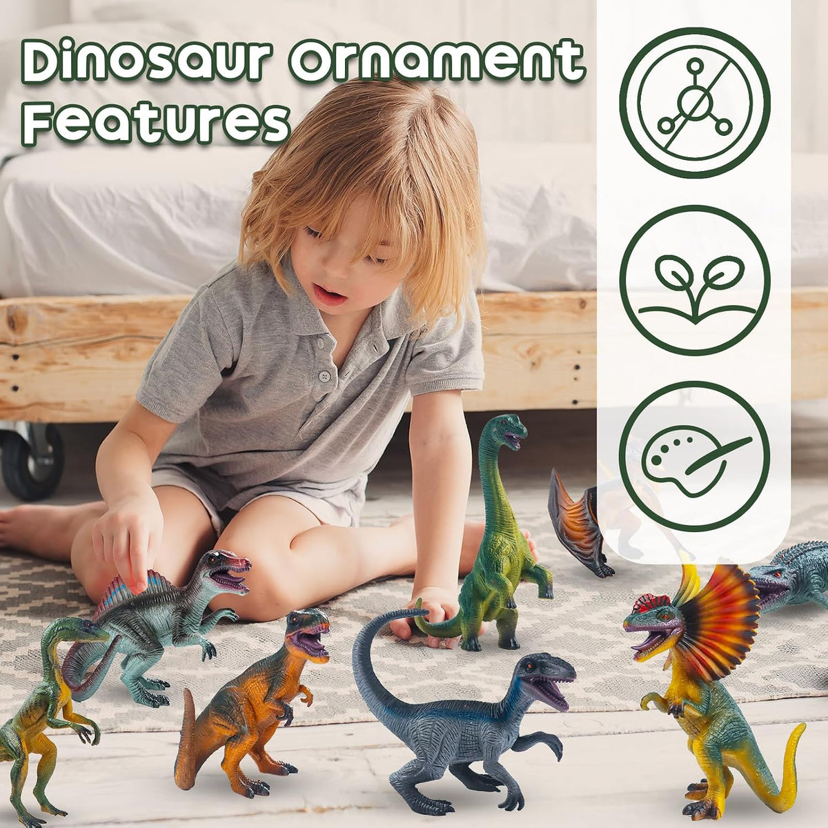 8-teilig Dinosaurier Spielzeug Set, Dinosaurier Figuren Kinder, Dinosaurier Ornament Set, Mini Dinosaurier Modelle, Dinosaurier Figuren Spielset, Für Jungen Mädchen Geburtstagsgeschenk