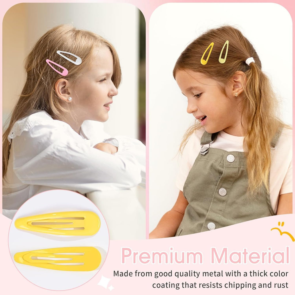 100 Stück 5Cm Haarspangen Mädchen Süße Haarclips Metall Snap Haarklammern in Bonbonfarbe Für Alltag & Party